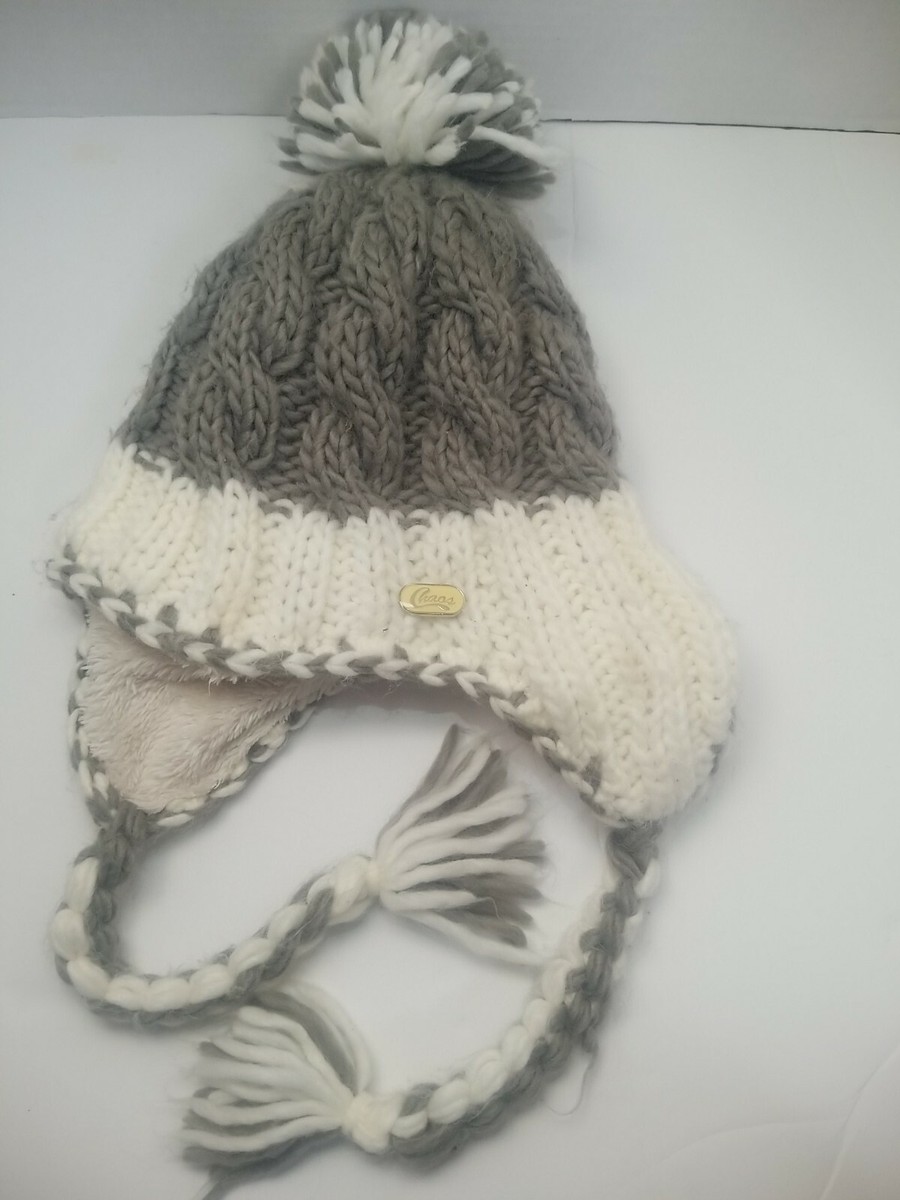 Women's Chaos Winter Pom Ear Flap Hat/ Lined/ Very Soft Excellent Condition