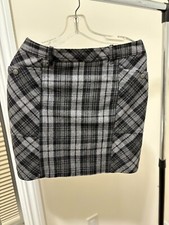 Eddie Bauer Skirt Womens size 2 Grey Plaid Wo...