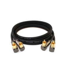 Pair Hifi Audio OFC RCA Cable Male to Male Stereo Patch Gold plated Coaxial Cord
