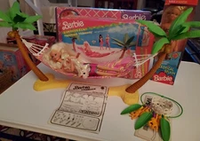 Barbies (2) Tropical Splash Barbie and Island Fun Barbie with Hammock Hideaway 