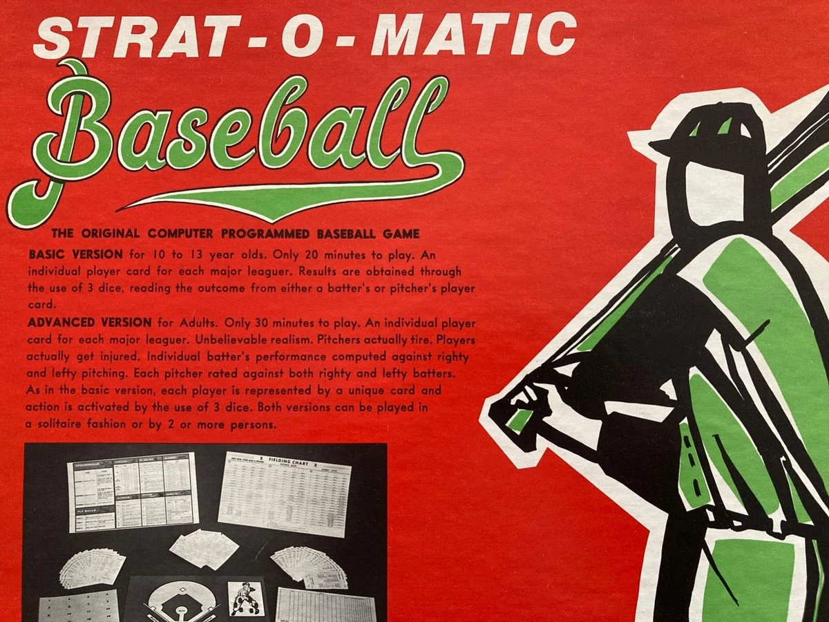 Jeu de société baseball Strat-O-Matic 1962 complet saison