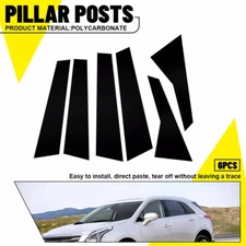 Gloss Black PC Window BC Pillar Post Molding Trim Fit For Cadillac XT5 2017-2023