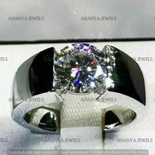 5 Ct Round Cut Lab-Created Diamond Wedding Men's Ring 925 Sterling Silver SZ 13