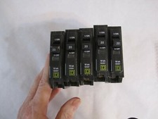 Square D 20 Amp Circuit Breaker 1-Pole, Lot of 5