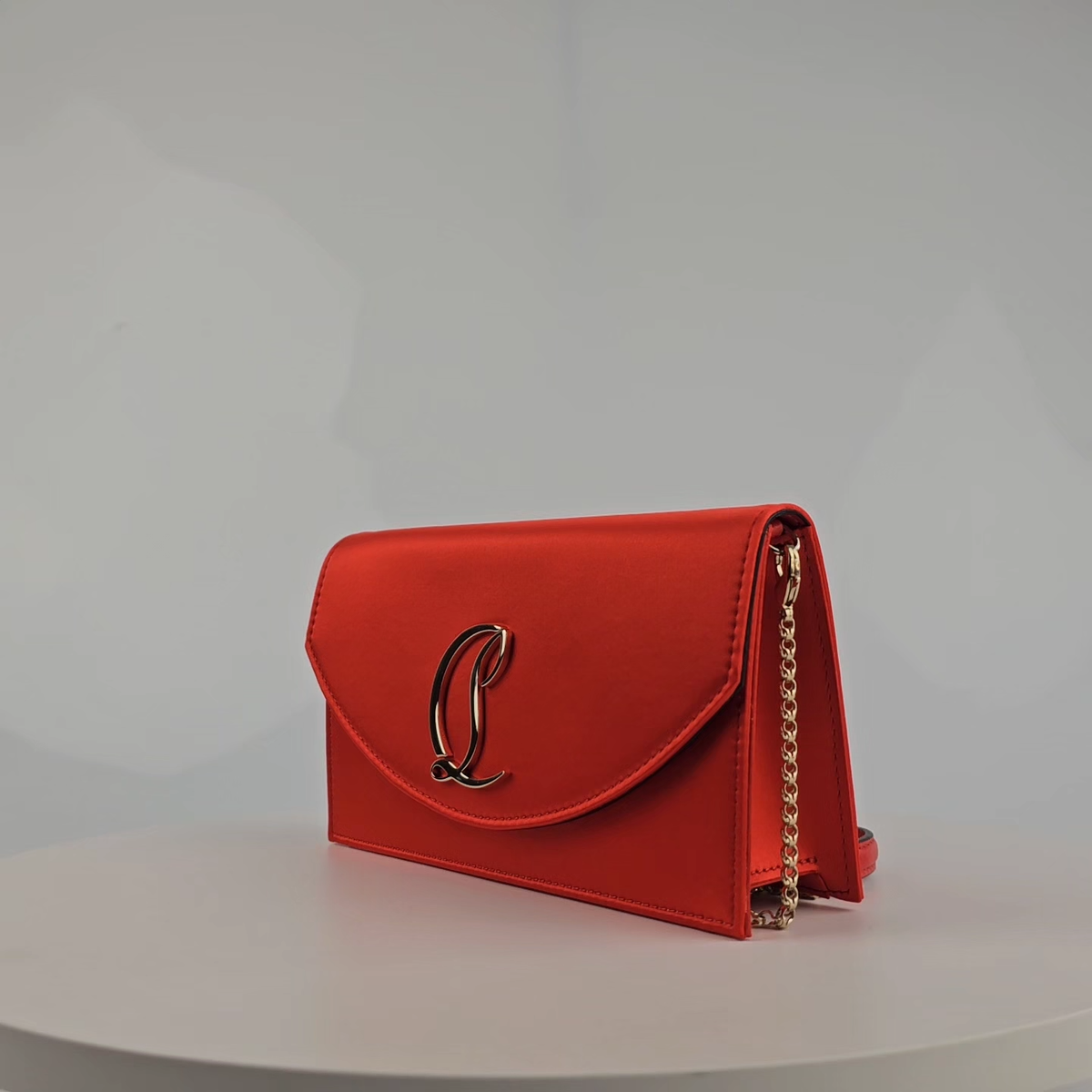 CHRISTIAN LOUBOUTIN Loubi54 Ole Red Satin Shoulder Bag New | eBay