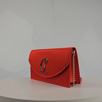 CHRISTIAN LOUBOUTIN Loubi54 Ole Red Satin Shoulder Bag New | eBay