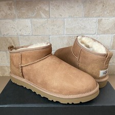 UGG Classic Mini Ultra Chestnut Suede Sheepskin Ankle Boots Size 10 Men