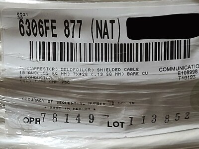 Belden 6306FE 18/8C Shielded Plenum Commercial Security & Sound Cable CMP /50ft