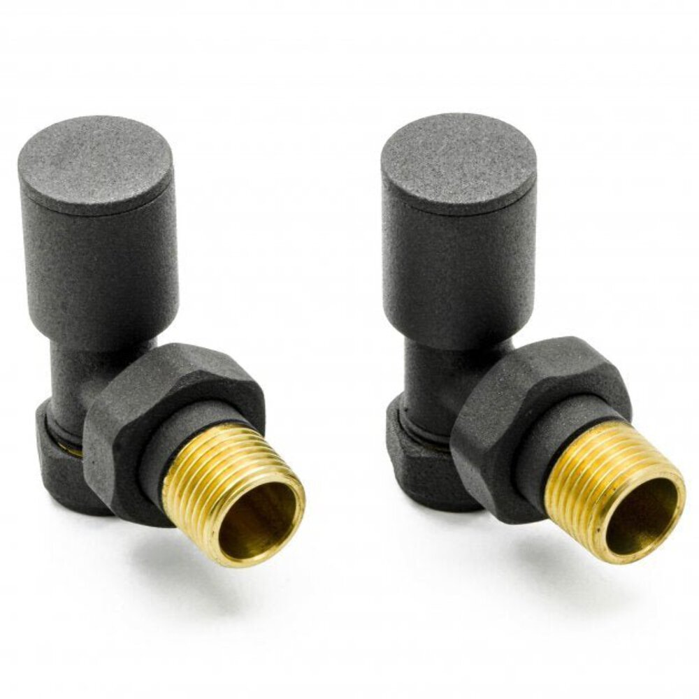 Reina Portland Angled 15mm Anthracite Finish Radiator Valves
