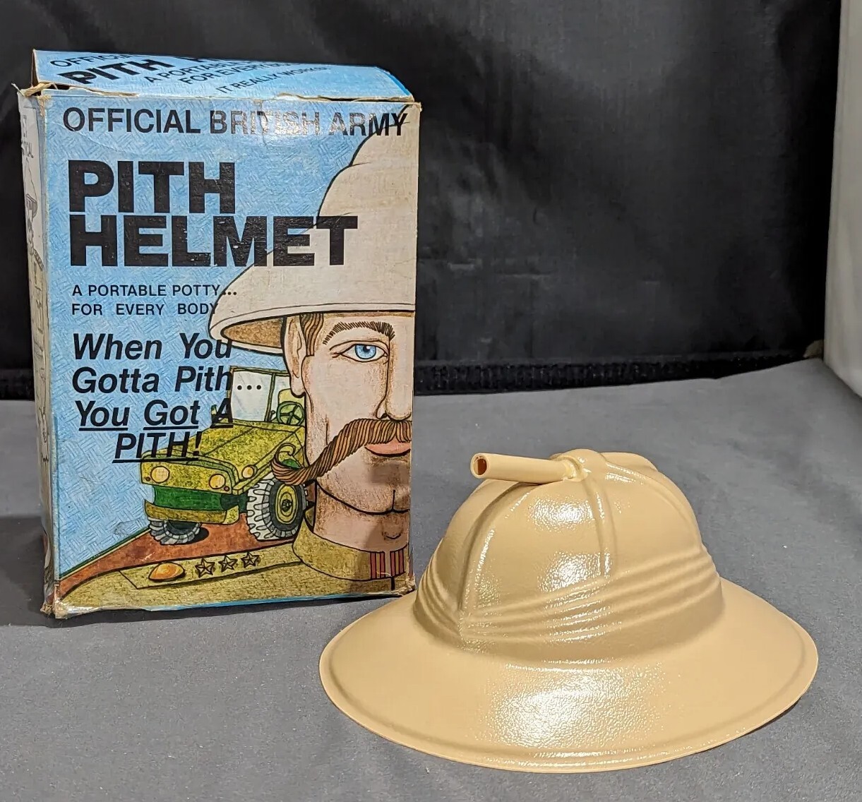 Thrifty Owl Curio 1970s British Army Pith Helmet Vintage Novelty Gag