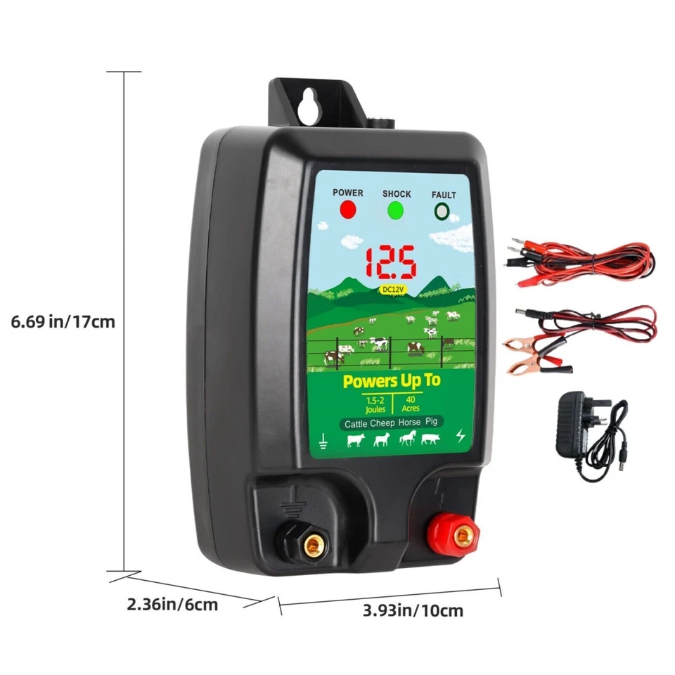 Recinto elettrico per pascolo 12V/230V recinto elettrico recinto per pascolo recinto elettrico 10km - Immagine 3 di 4