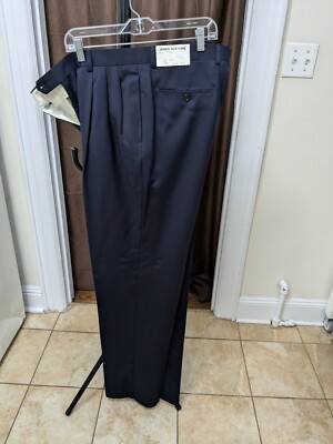 Jones New York Dress Pants Men 37 1/2 Navy Blue Wool Unhemmed New With Tags  | eBay