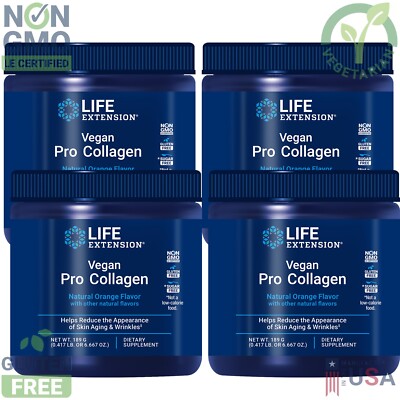 Life Extension Vegan Pro Collagen Youthful Skin Reduce Wrinkles Skin Aging 4pack