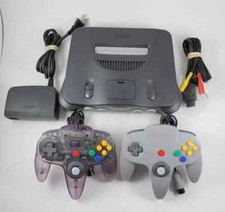 Nintendo 64 N64 Console Bundle Lot w/Cables, 2 Controllers, TESTED Working A 