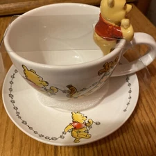 Disney Winnie the Pooh 3-D Ceramic Tea Cup and Saucer by Zrike Brands