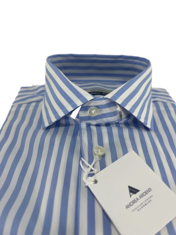 Camicia uomo Ardenti sartoriale rigato slim fit Art. Pimpi col. 1 Made in Italy - Immagine 2 di 4