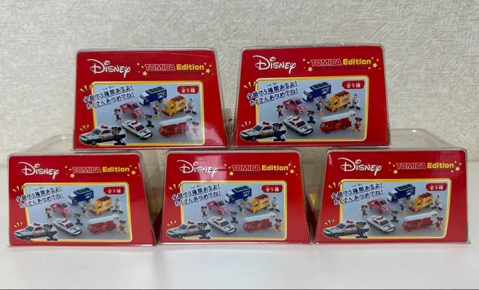 Tomica Disney Character Tomica Edition 1st Edition 5 types Full Set Unused New - Image 2 of 4