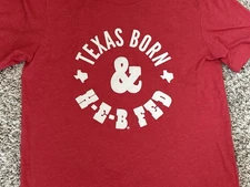 H-E-B Brand Shop Texas Born H-E-B Fed Adult Unisex T-Shirt - Red Medium
