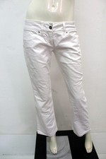 Pantaloni Donna Versace Sport Bianchi Taglia 28 / 42 Cotone Originali Made Italy