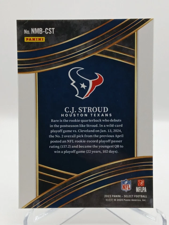 2023 Panini Select NMB-CST C.J. Stroud Rookie Football Card - Image 2 of 2