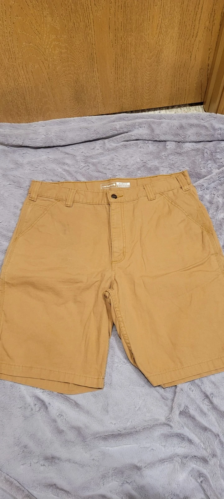 Carhartt Rugged Flex Relaxed Fit Canvas Work Shorts 10" in Hickory Mens size 36