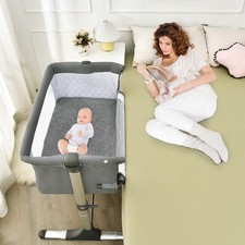 Baby Bedside Crib, Portable Travel Sleeper Bed Side Bassinet w/Carrying Bag, ...