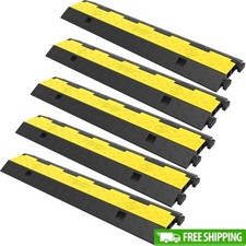 5 Packs Cable Protector Ramp 2 Channels Traffic Speed Bump Indoor Outdoor Safety