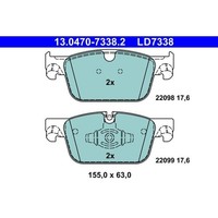 ATE 13.0470-7338.2 Bremsbelagsatz FüR Volvo V90 S90 XC60 V60 S60 235 236 234