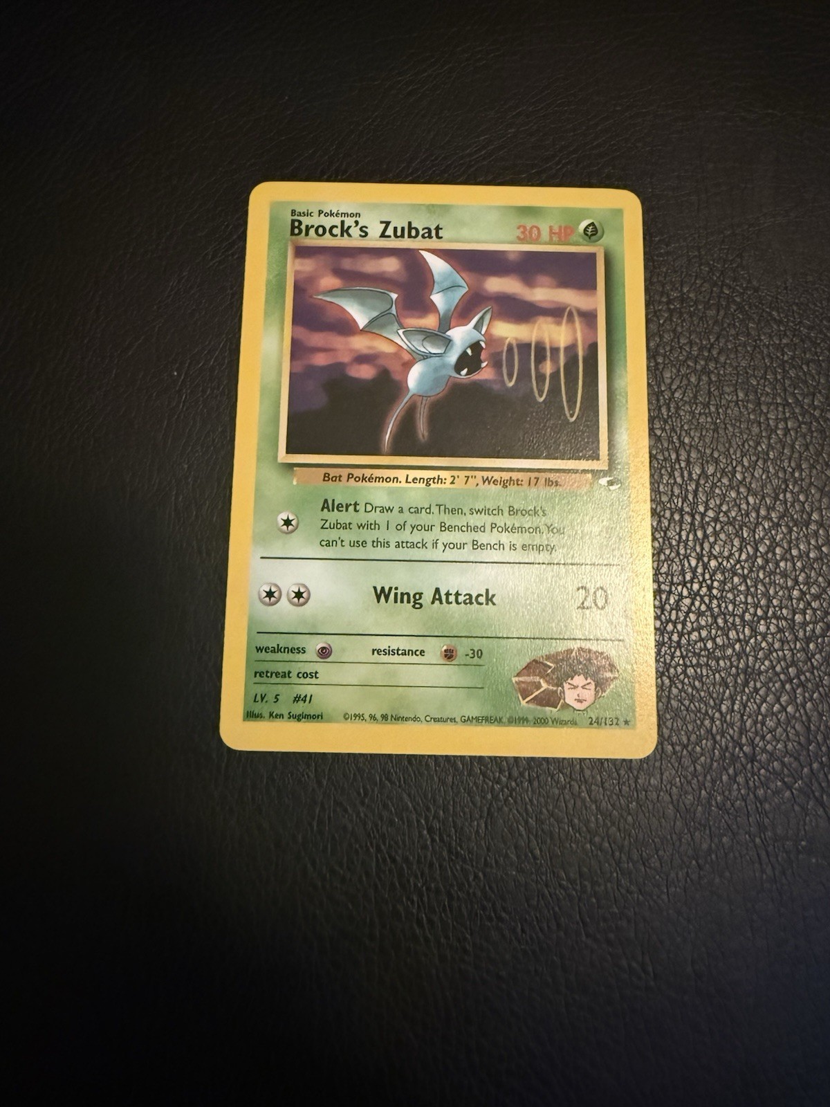 Brock's Zubat 24/132 Gym Heroes Rare Pokemon Card