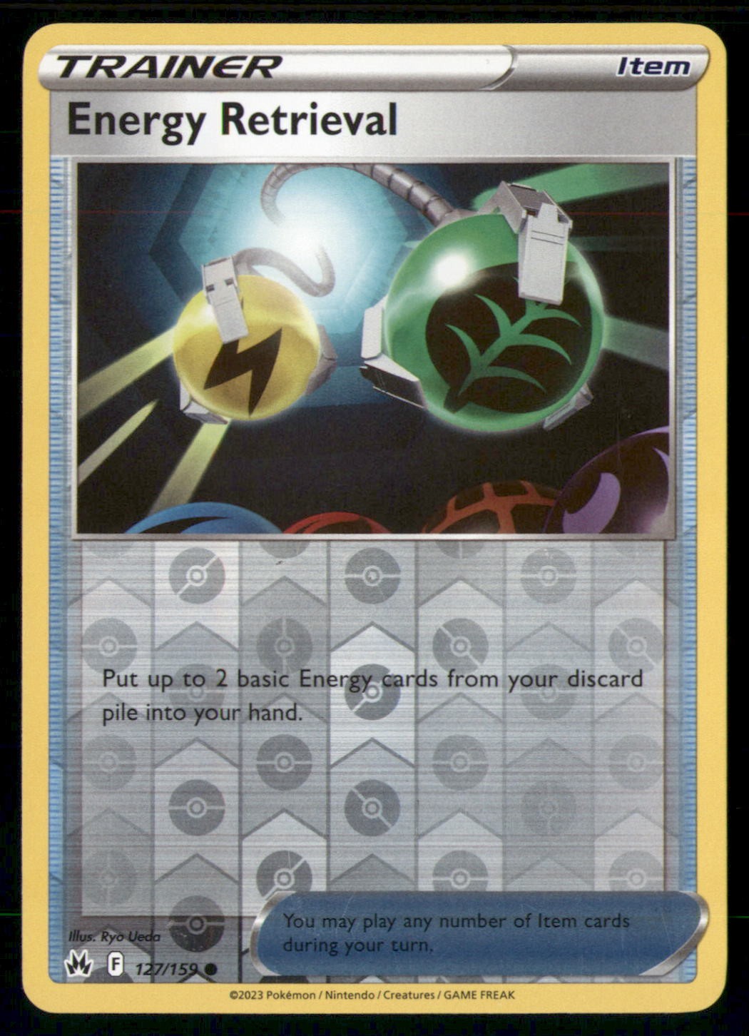 Crown Zenith Energy Retrieval 127/159 Common Pokemon Reverse Holo LP