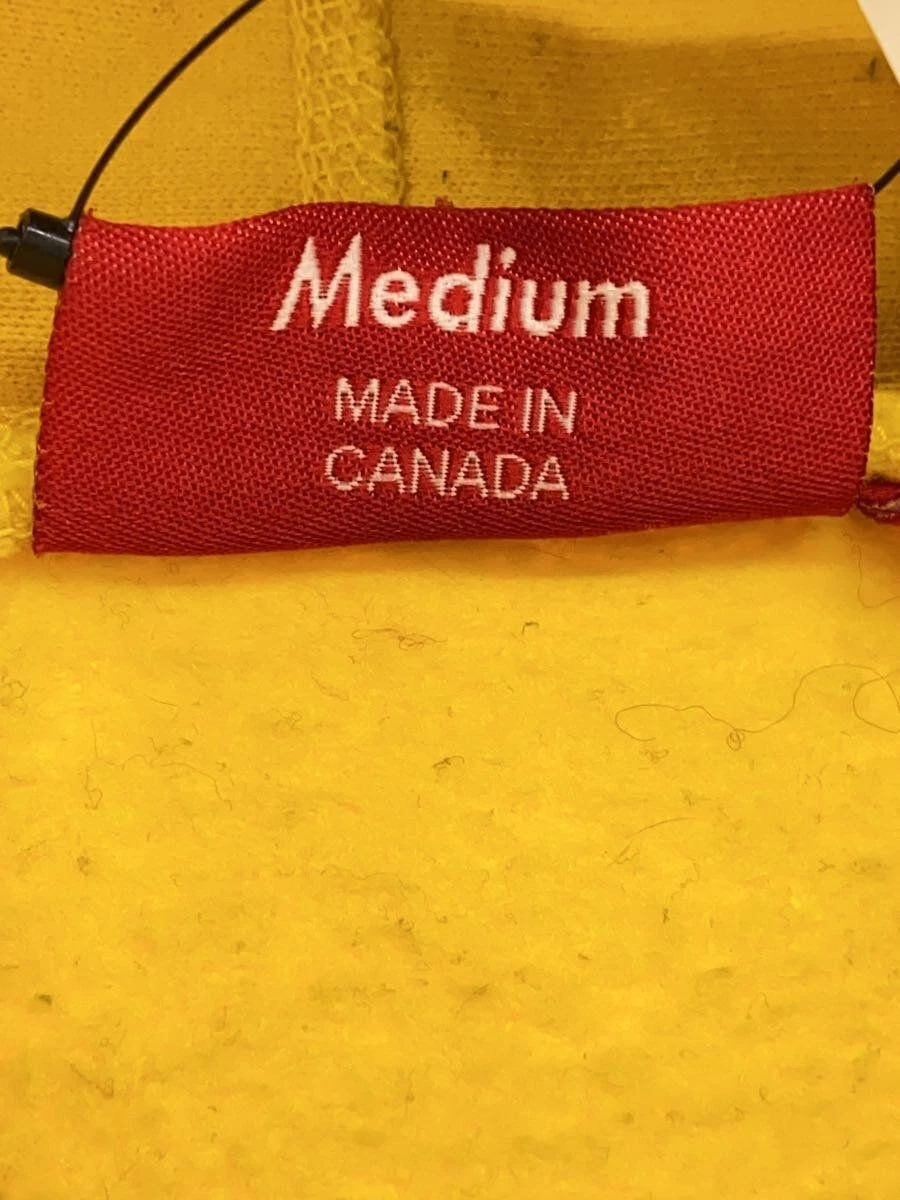 Felpa Supreme con cappuccio M cotone giallo con sporco usata