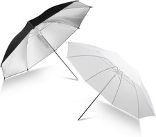 33" Translucent White Soft Umbrella Silver Reflector Diffuser Lighting Kit