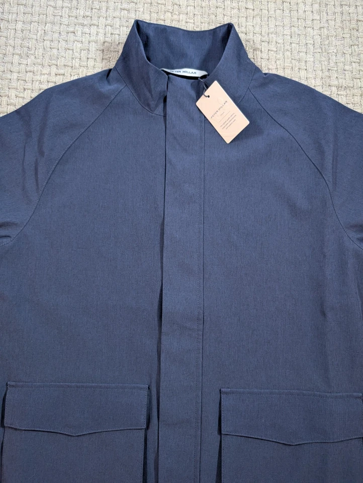Peter Millar Newport City Coat Navy Men's Size Medium Windproof Water Resistant  - Image 4 of 4