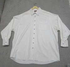 David Andrew Clothiers Dress Shirt Mens XL 36/37 White Twill Thomas Mason Italy