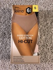 Felina Super Stretch Cotton Hi-Cut Underwear 6 Pack Small