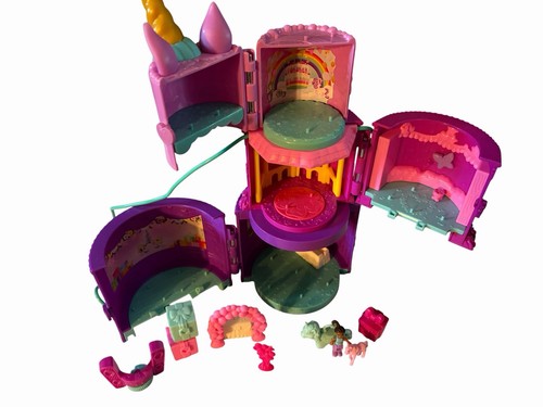 Polly Pocket Spin 'n Surprise Birthday Cake Unicorn Theme Playset Toy Fun