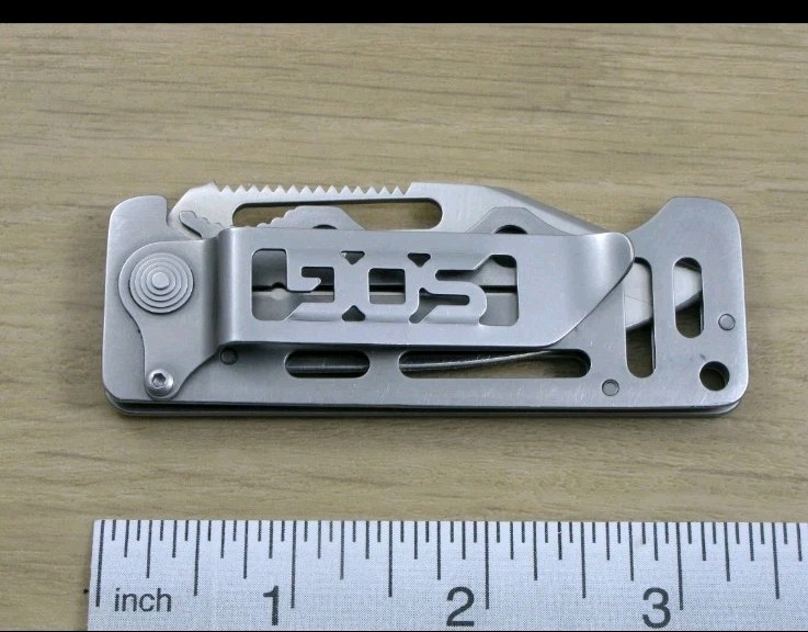 SOG Cash Card Folding Knife, Money Clip, Plain Edge, Stainless