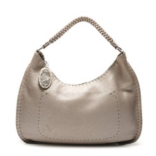 Authentic FENDI Selleria Hobo Bag Shoulder Bag Silver WS26180