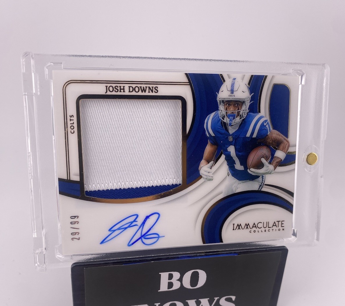 2024 Panini Immaculate Collection Josh Downs Jumbo Patch Auto /99 Colts view 2