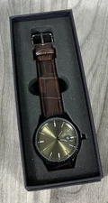 Elevon Concorde Quartz Men's Watch Gold Dial Brown Leather Strap