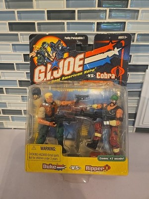 Gi Joe Vs Cobra Duke Vs Ripper Action Figures Sound Attack Hasbro 2002 New MOC