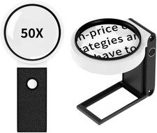 50X Magnifying Glass with Light and Stand, Foldable Handheld Magnifying Glass 18
