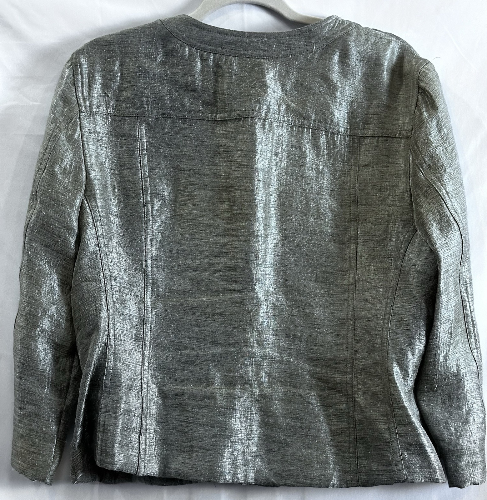 Ruby Rd. Gold/Green Metallic Collarless Blazer S-… - image 6