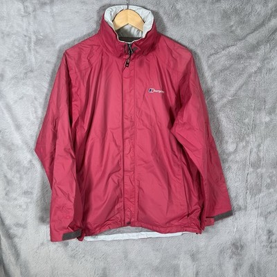 BERGHAUS Jacket Womens UK 16 Pink AQ2 Waterproof Rain Coat Stowaway Hood