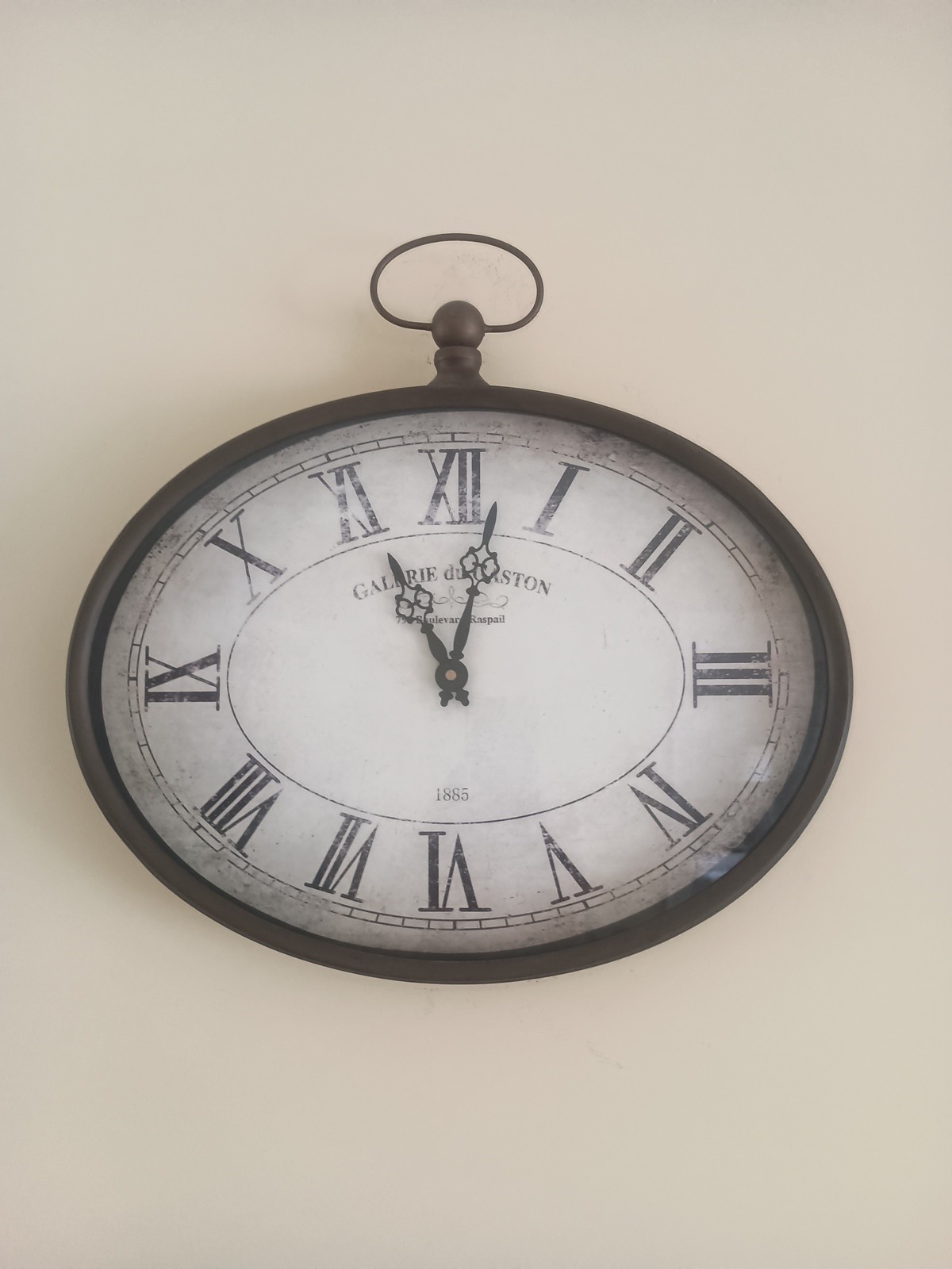 Vintage Style Oval French Wall Clock Galerie Du Gaston