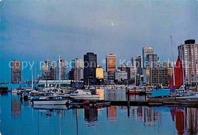 Vancouver British Columbia Evening skyline of downtown Vancouver as viewed from 