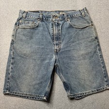 Vintage Levis 505 Jean Shorts Mens 36 Blue Denim Faded Cotton Made in USA 90s