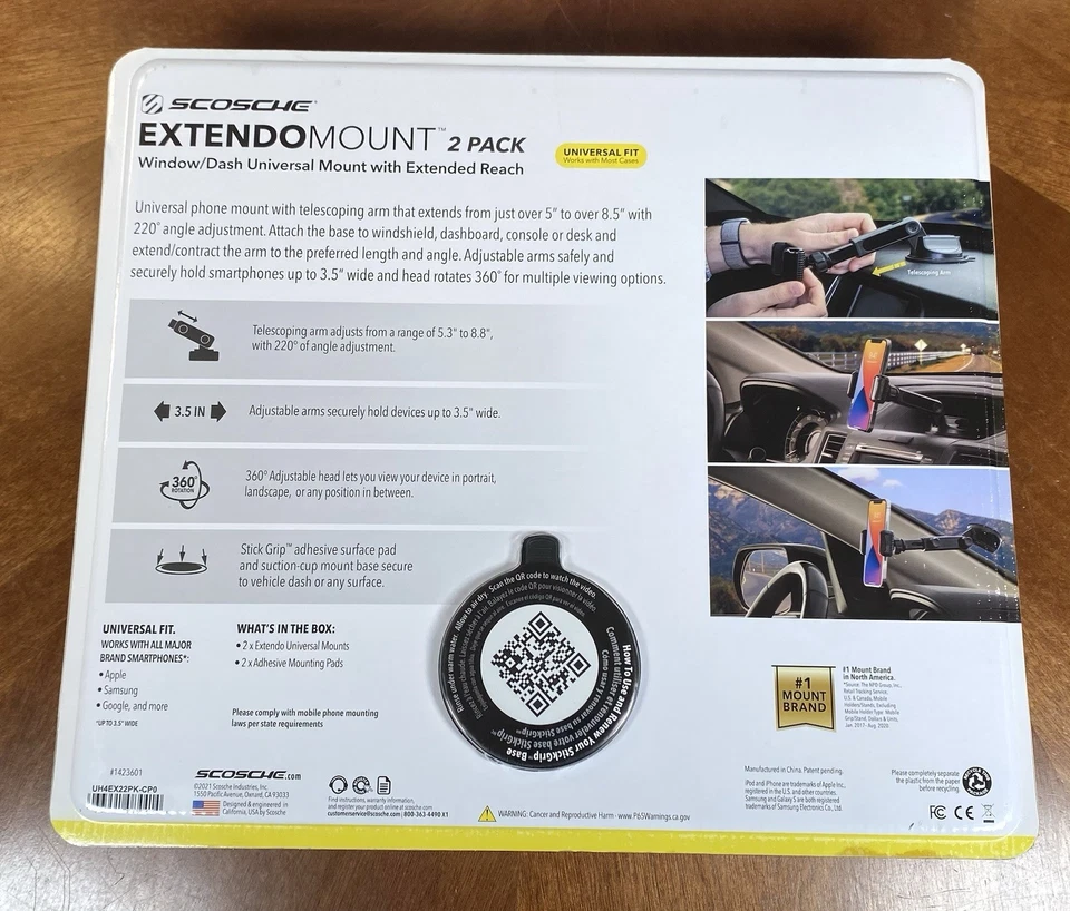 2 x Scosche ExtendoMount Window Dash Universal Phone Mount Apple Samsung Extendo - Image 4 of 4