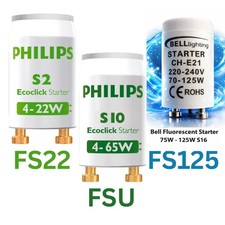 Philips S2 S10 S16 Starter Fluorescent 4-65, 70-125, 100-125 Watt FSU FS22 FS125