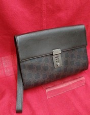 Clutch Bag Model Coated Canvas Allover Pattern DUNHILL